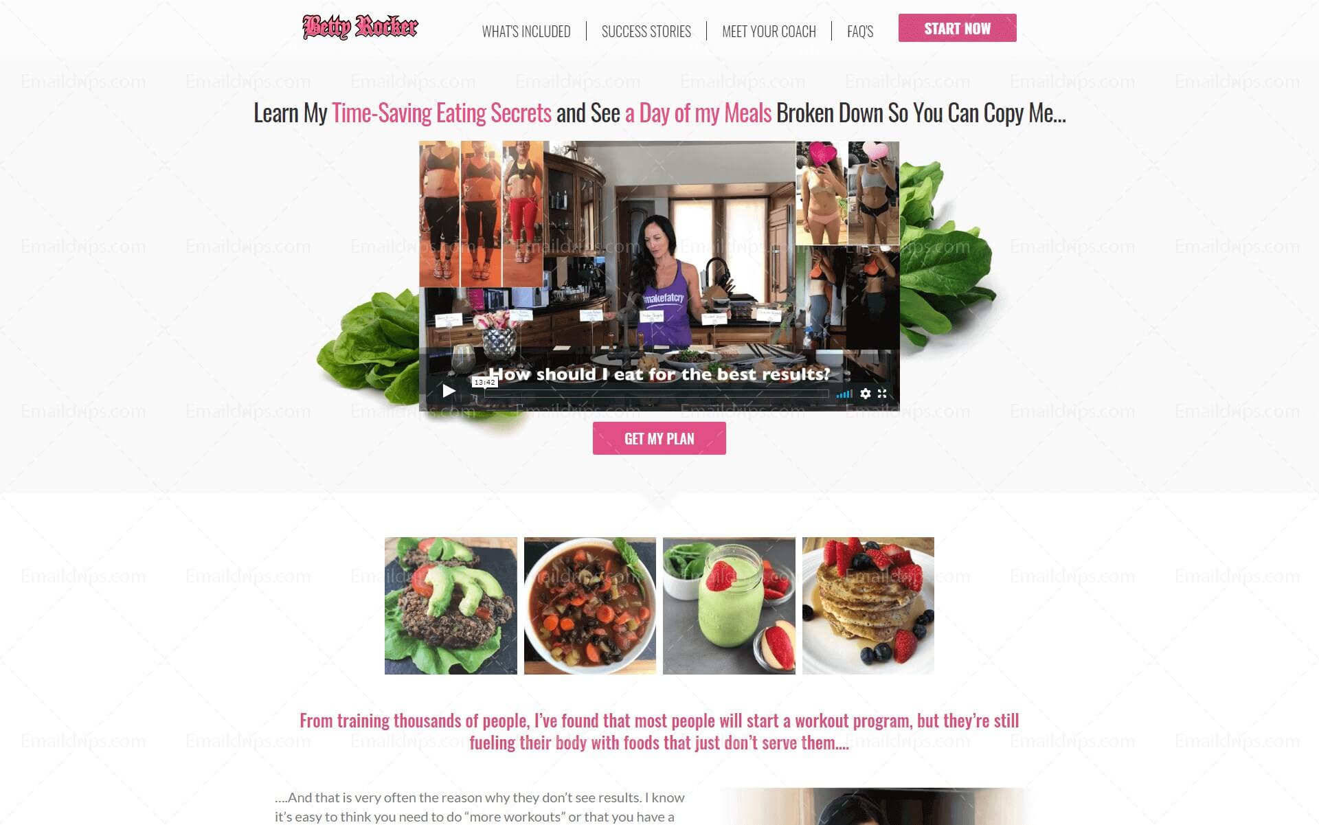 The Betty Rocker 30 Day Challenge Mealplan Sales Page